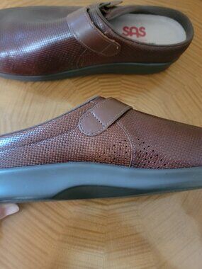SAS Tripad Comfort Brown Leather Mule Clog 9.5 WW